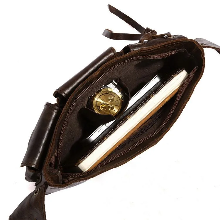 Nesitu Высокое качество Винтаж коричневый гарантия натуральная кожа поясная сумка для женщин и мужчин воловья кожа# M3014