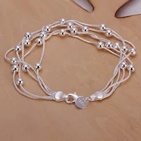 hot sell fashion popular product Silver color Jewelry chain beads Bracelets For cute lady women gifts free shipping H234 1