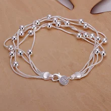 hot sell fashion popular product Silver color Jewelry chain beads Bracelets For cute lady women gifts free shipping H234 