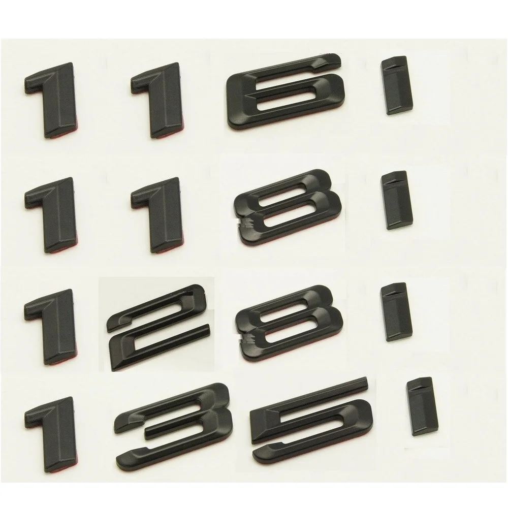 116i Matte Black ABS Number Letters Word Car Trunk Badge Emblem Emblems 1 Series 116i 118i 120i 125i 128i 135i 130i