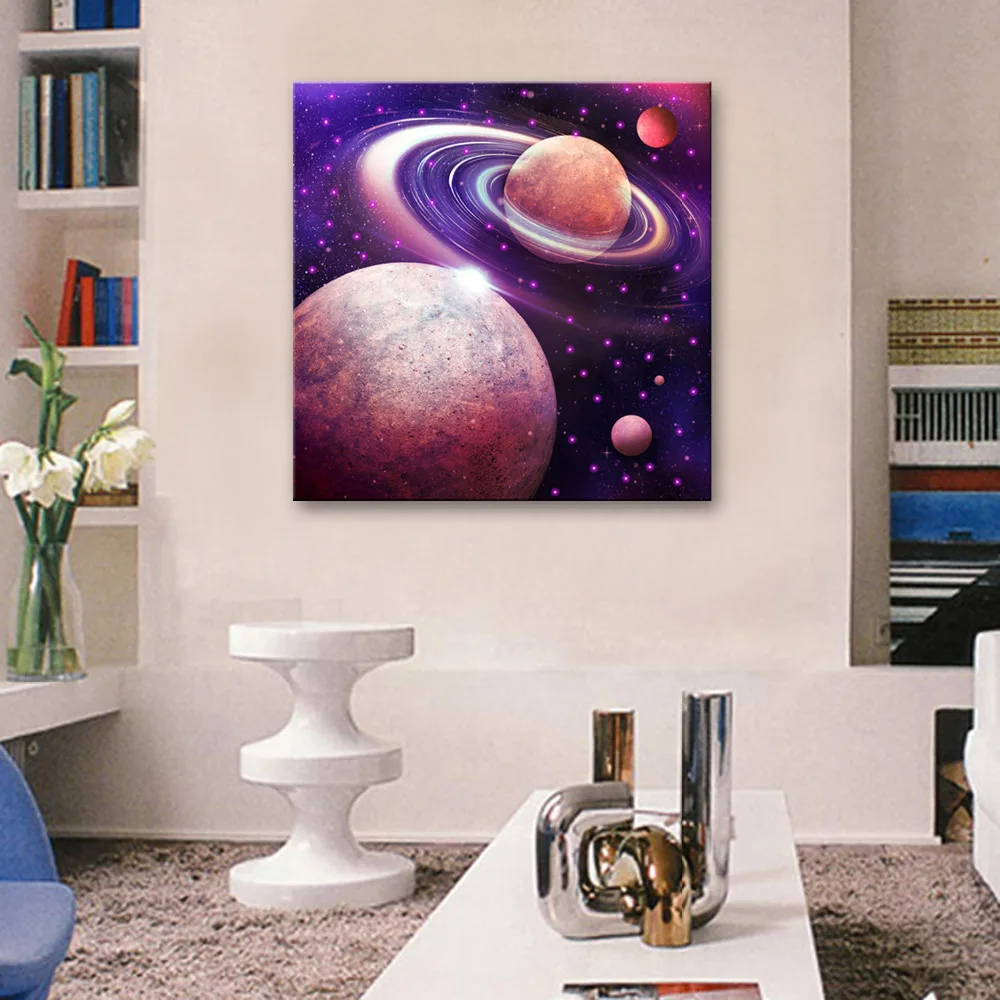 Stretched Canvas Prints Street Lights LED Interstellar Print LED Wall Art LED Decorationscanvas