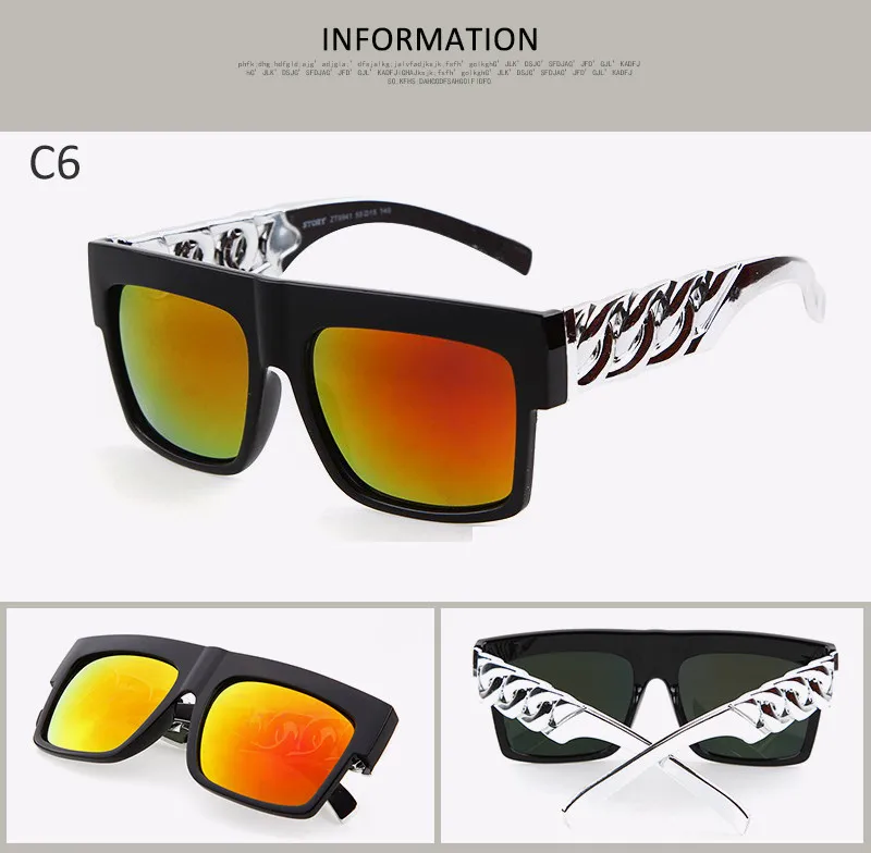 WarBLade Модные солнцезащитные очки с золотой металлической цепочкой Ким Кардашьян Бейонсе Винтажные Солнцезащитные очки в стиле хип-хоп UV400 - Цвет линз: C6