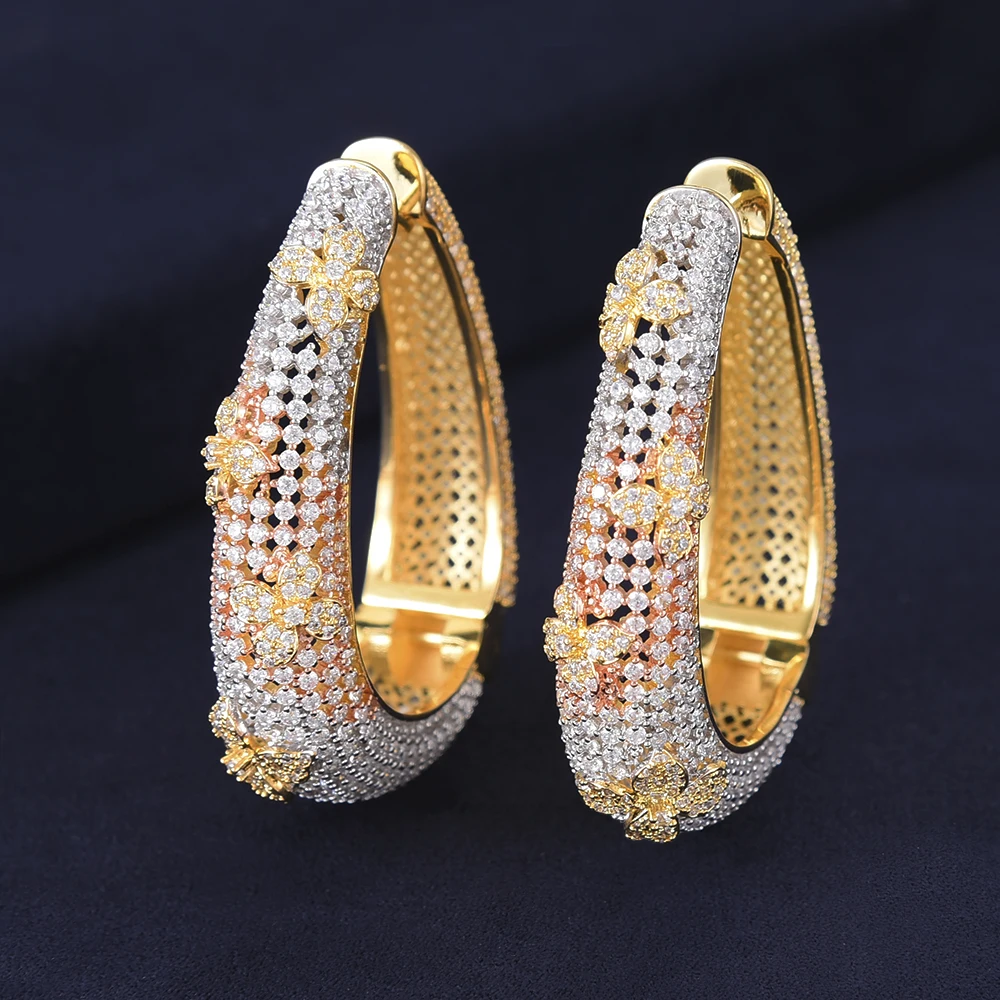 

missvikki Brand New Design Charm Hoop Earrings Geometric Round Shiny Austrian Crystal Rhinestone Big Earring Fashion Jewelry