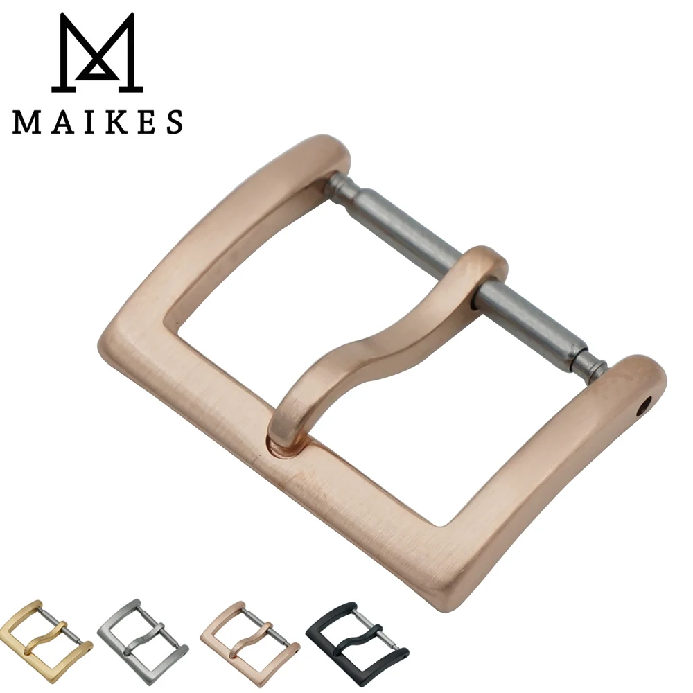 

MAIKES New Arrival 16mm 18mm 20mm 316L Stainless Steel Rose Gold Watch Buckle Leather Strap Band Watch Clasp WATCH-BUTTOM