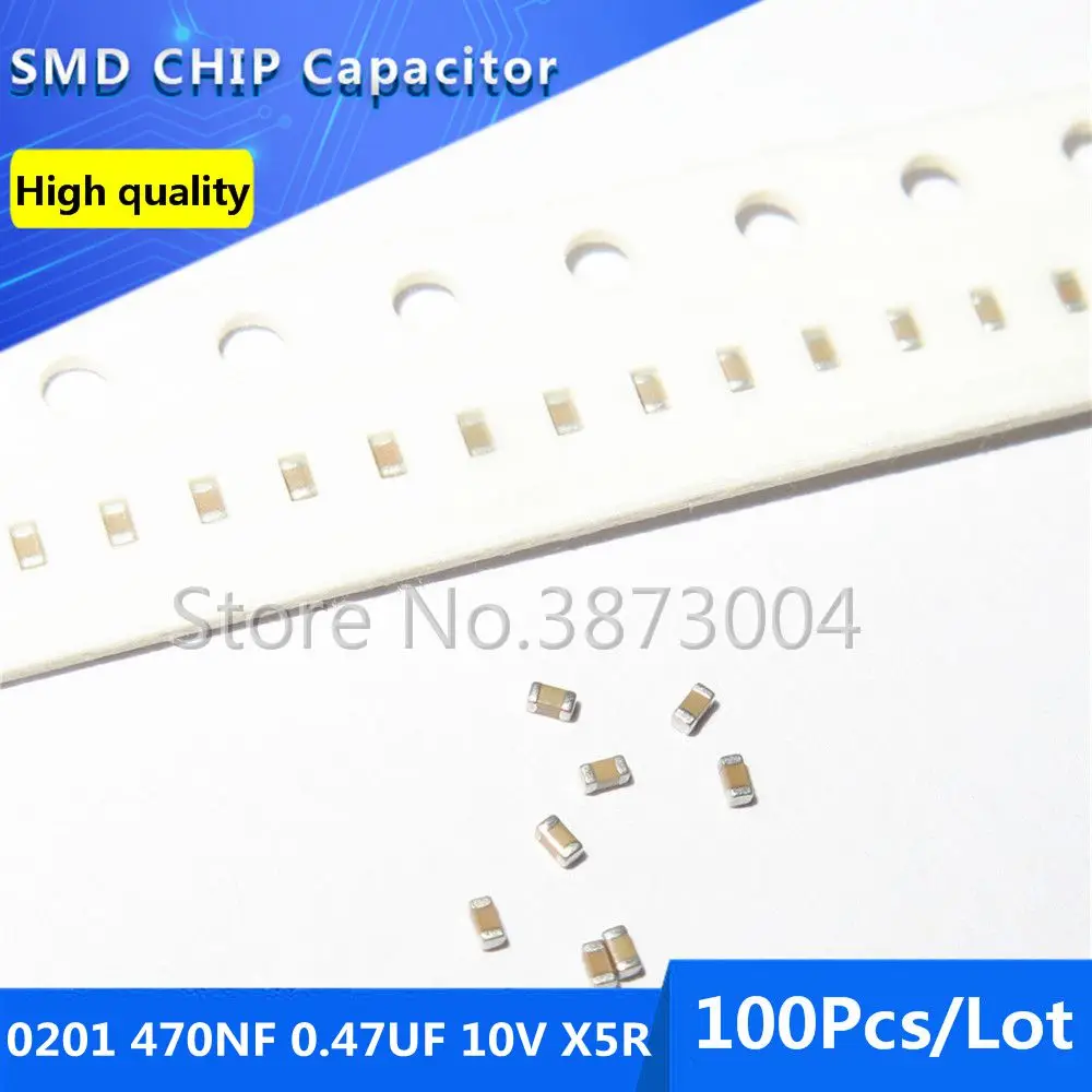 100 шт 0201 470NF 0 47 мкФ 10В X5R 10% толстая пленка чип многослойный керамический