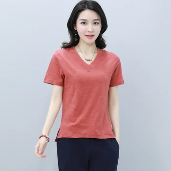 

tshirts cotton camisetas mujer verano 2018 ropa summer tops women plain t shirts vetement femme poleras tee shirt dames kleding