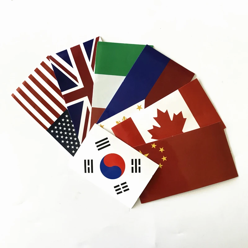 

7Pcs/Lot 2019 waterproof National Flag Stickers Decal For for Snowboard Laptop Luggage Car Fridge Car- Styling Sticker Pegatina