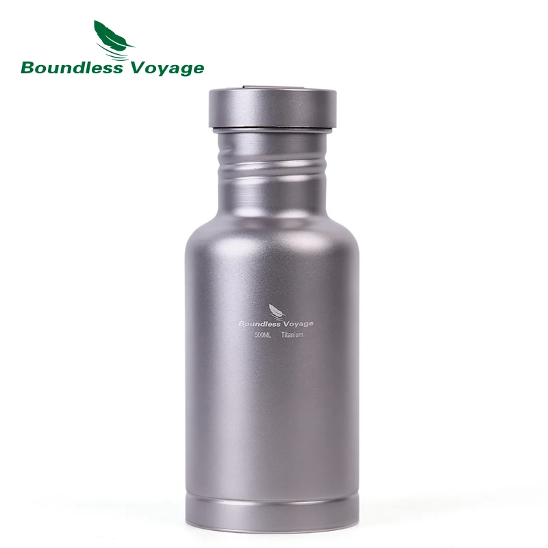 Boundless Voyage Outdoor Camping Titanium Water Bottle with Titanium Lid Cycling Hiking Sports Picnic Drink 17oz/500ml outdoor sports aluminum water bottle green 500ml