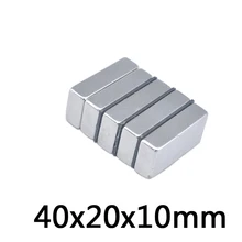 1 шт. магнит 40x20x10 мм N35 Сильный квадратный NdFeB редкоземельный магнит 40*20*10 мм неодимовые магниты 40 мм x 20 мм x 10 мм