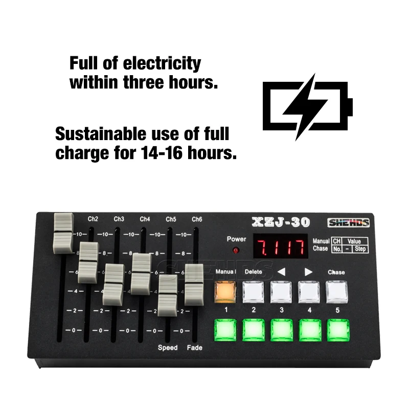 Беспроводная зарядка DMX Console30 оборудование для сценического управления для DJ Дискотека ночной клуб контроллер светодиодный плоский пар/движущаяся головка/точечное освещение