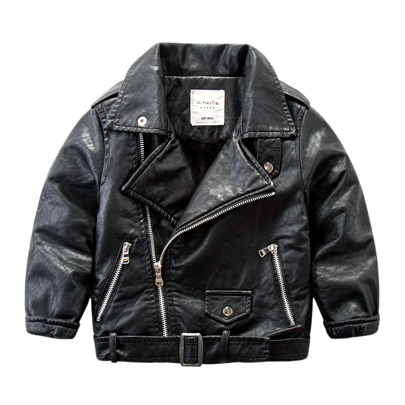 

The boy with black velvet leather winter 2016 new children warm fashion jacket baby all-match winter coat
