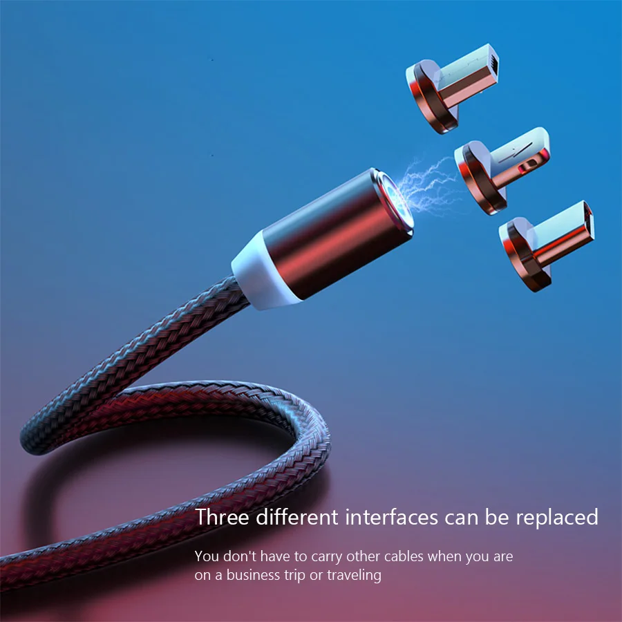 CBAOOO 360 светодиодный магнитный кабель Micro USB Type C зарядный для iPhone XR XS MAX X 8 7 6 Plus