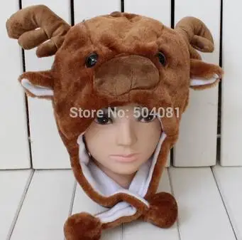 Promotion ! New WINTER Cartoon Animal Hat Fluffy Plush Cap Unisex best Novelty gift for boy girl friend With Ear Flap