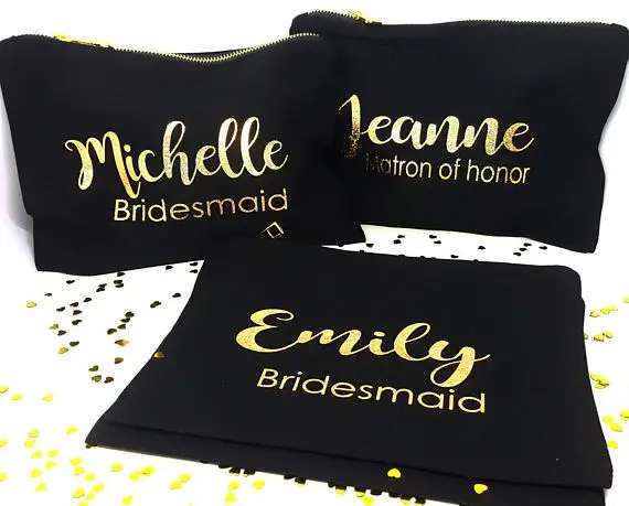 

Personalized glitter Mrs Bride Makeup make up comestic Bags maid of honor Proposal Bridesmaid Gift party gifts