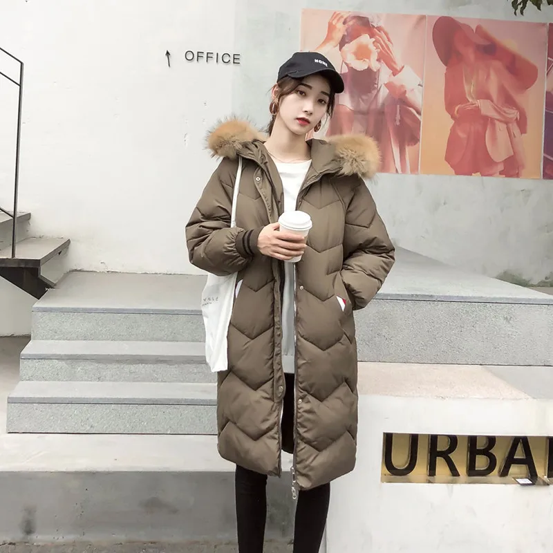 Coton Poche Color De Manteau Color Grande Hiver Col Picture The Veste Fourrure Almuerk Capuchon 2018 Femmes the À Automne Longue Taille Rembourré Parka qwXgT0B