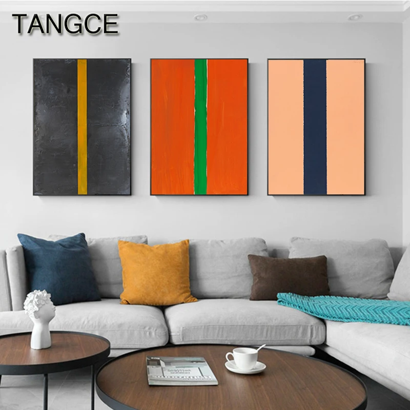 

Abstract Color Block Canvas Art Modern Grey Orange Pink Poster and Print Nordic Wall Art Picture for Living Room Bdroom Tableaux