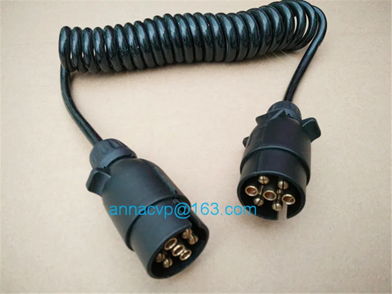 spiral cable coiled cable trailer plugs set 1