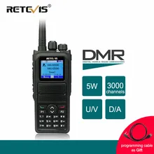 Retevis RT84 DMR Двухдиапазонная рация 5 Вт VHF UHF DMR цифровой/аналоговый двухсторонний радио трансивер портативное Любительское радио Amador + кабель