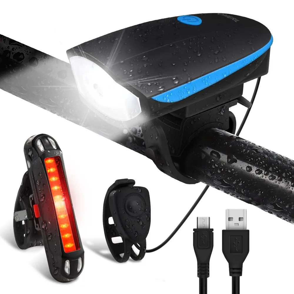 cycle zone Super Bright USB Led Bike Bicycle Light Rechargeable Headlight &Taillight Set for