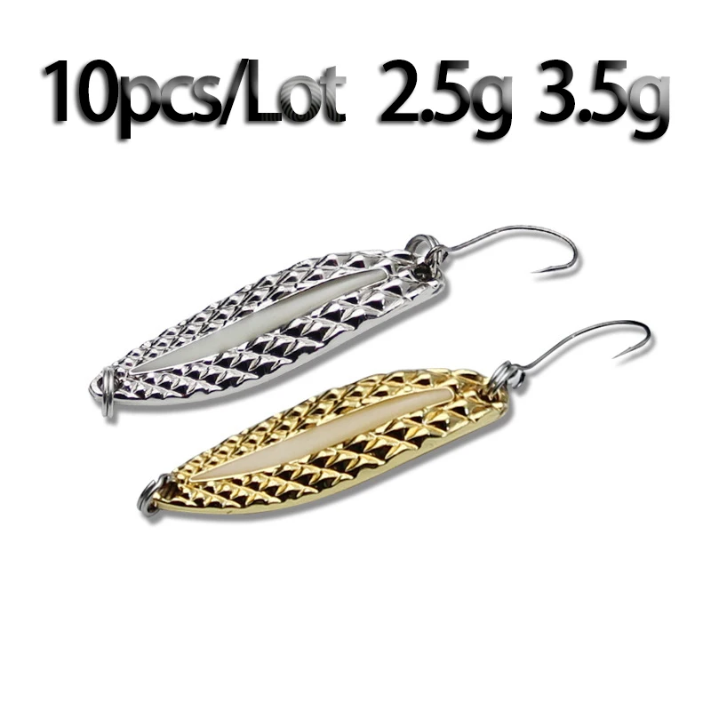 

10piece/Lot Metal Spoon Lure 2.5g 3.5g Spoon Lure Spinner Bait Fishing Tackle Hard Isca Artificial Bait