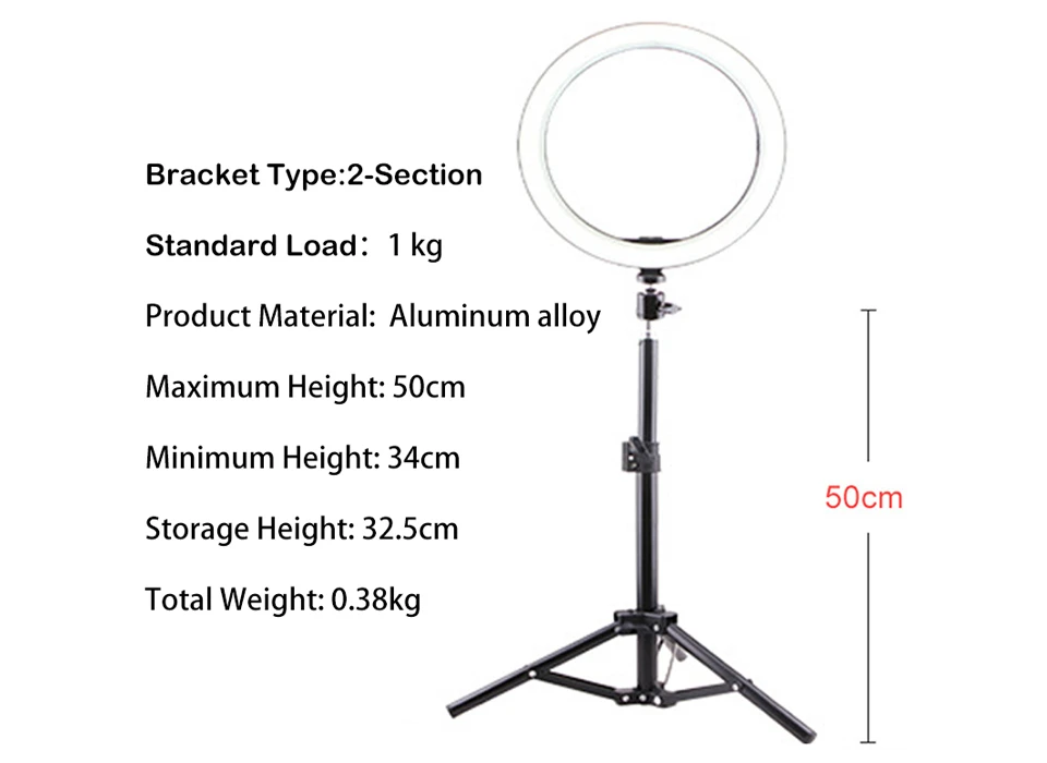 BAODELI USB 16 26 см селфи кольцо свет профессиональный штатив подставка для Dslr мобильного телефона держатель блогер вьедо аксессуары