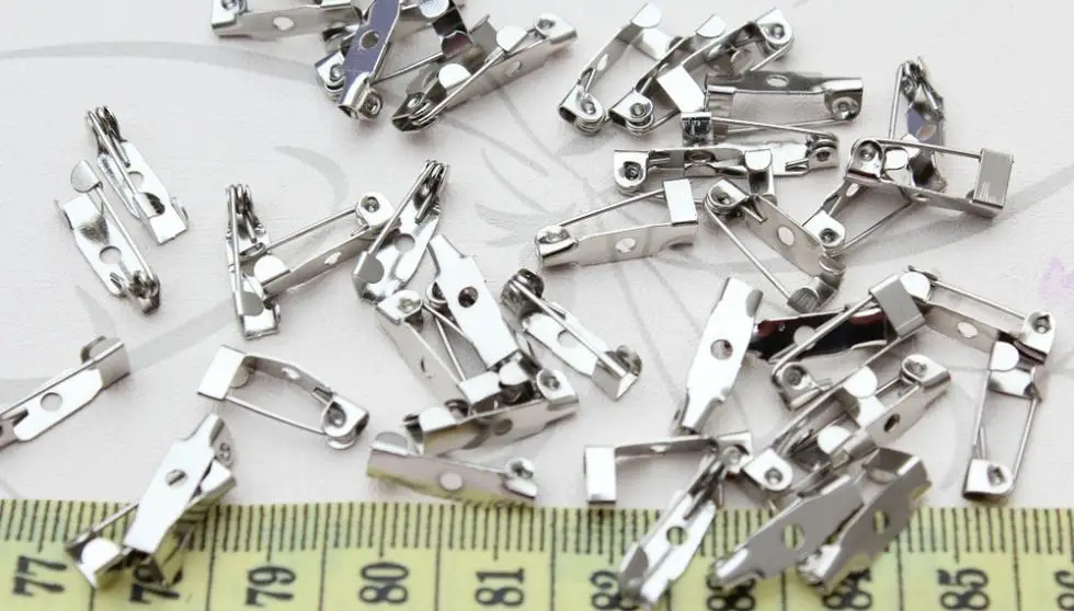 Set of 500pcs Metal silver tone Tiny BROOCH BAR pin clips settings