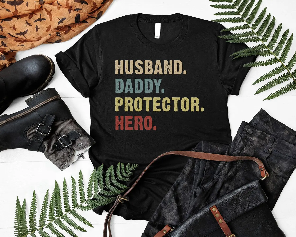 

Vintage Husband Daddy Hero tshirt For Daddy Father's Day Granpa's Birthday Gift Tees