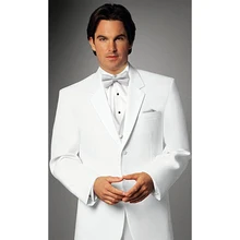 Изготовленный на заказ Белый Свадебные смокинги для мужчин, на заказ белые с серебряный жилет