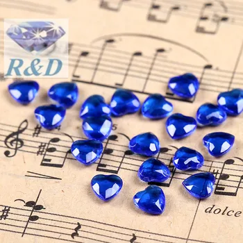 

2000 pcs / lot 6mm Acrylic Royal Blue Crystal Hearts Shape Tip Back Confetti Wedding / Valentines Table favor Diamond confetti