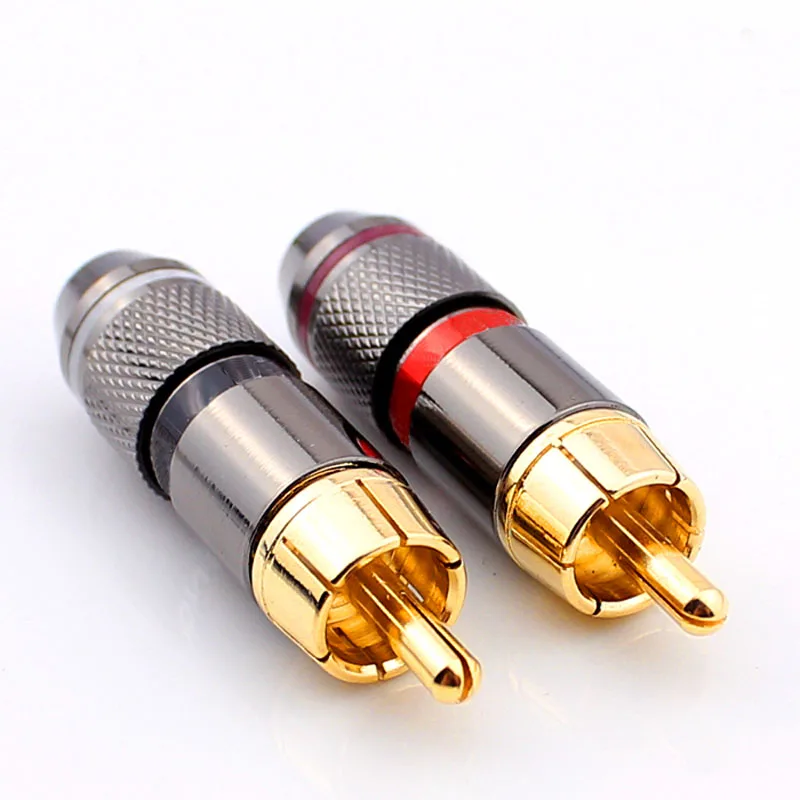 

20PCS Copper RCA Plug Gold Plated Audio Video Adapter Connectors Soldering