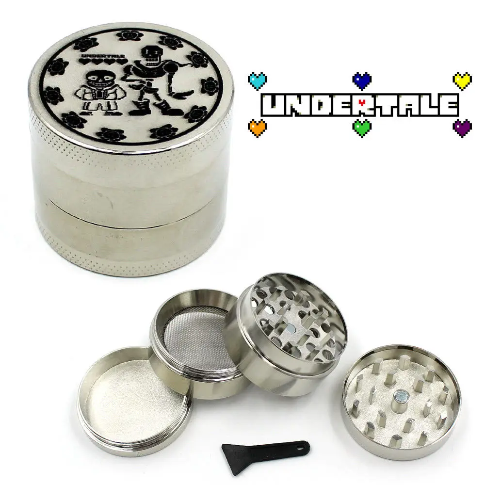 

OHCOMICS Hot Game Undertale Sans/Papyrus Magnetic 2.2" 4PCS Zinc Alloy Fashion Herb Grinder Burnisher Costume Men Gifts Decor