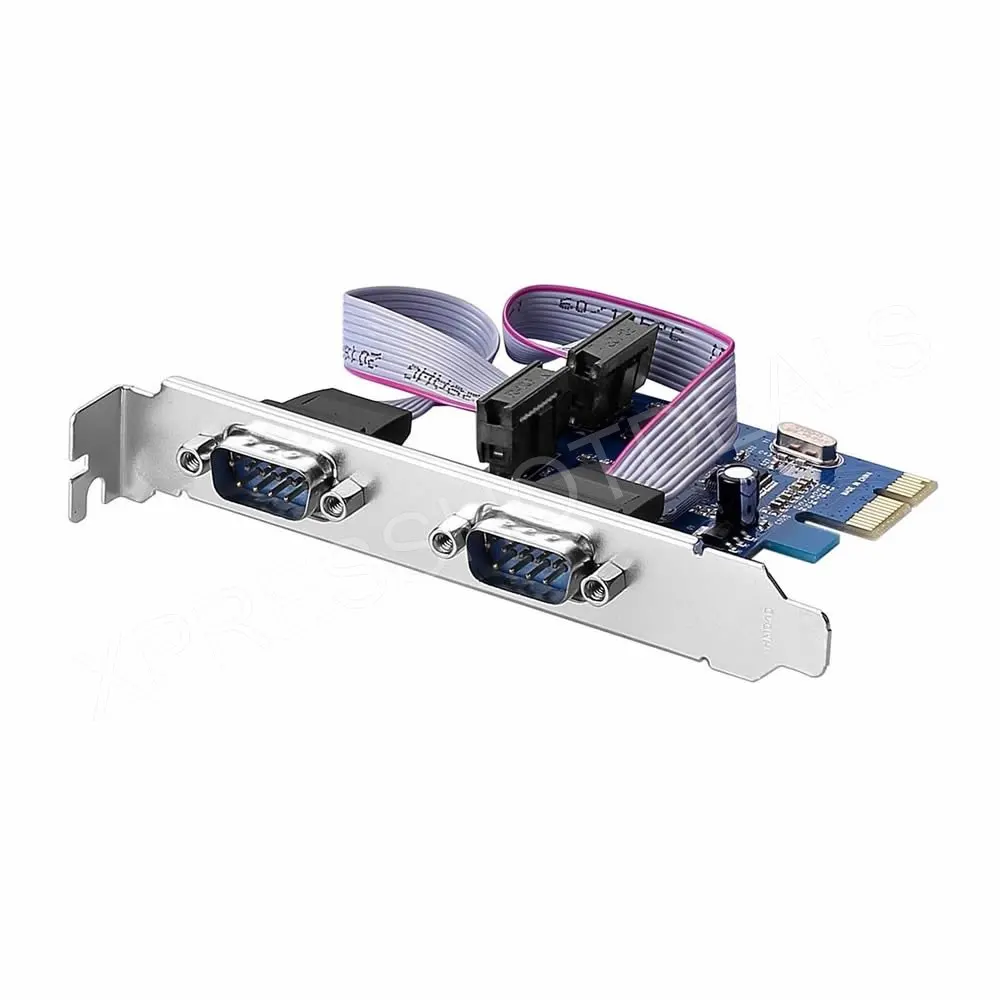 

PCI-E Экспресс Двойной 2 порта DB9 RS232 последовательный контроллер адаптер карты