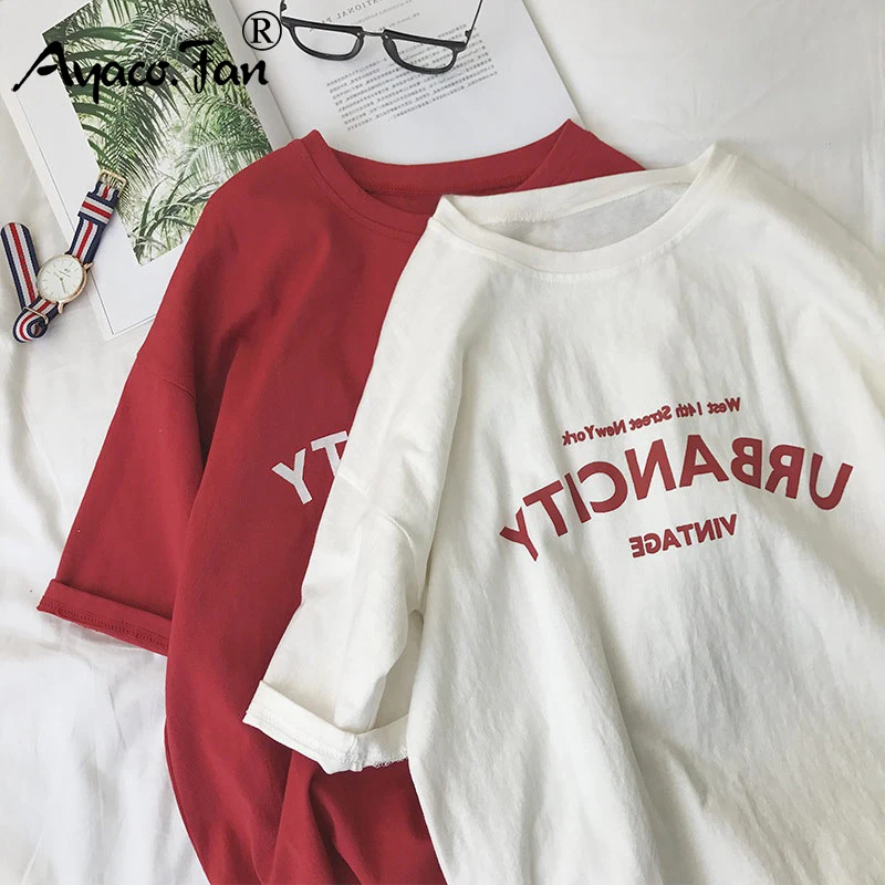 Harajuku Women T-shirts New 2021 Summer Funny Letter Print Hip Hop ...