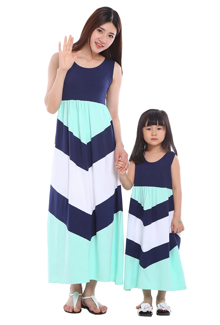 Платье для мамы и дочки в полоску детей родителей|mom and daughter dress|mom daughtermother dresses clothes