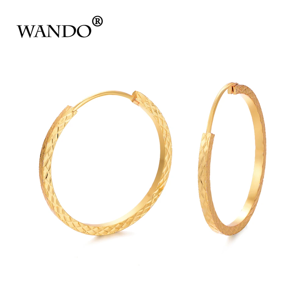 

WANDO Gold Color Metal Jewelry Round Hoop Earrings Ethiopian/Arab/Inidan/Nigerian Classic Women Party Valentine's day gift E56