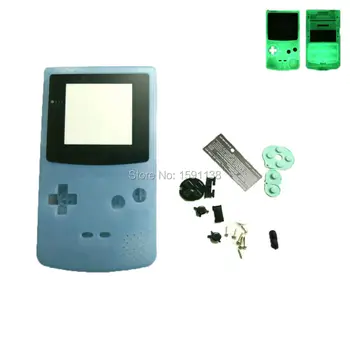 

Noctilucent Night Light Luminous Blue Housing Shell Cover For GameboyColor For Game Console Case with Screen lens Rubber Pads