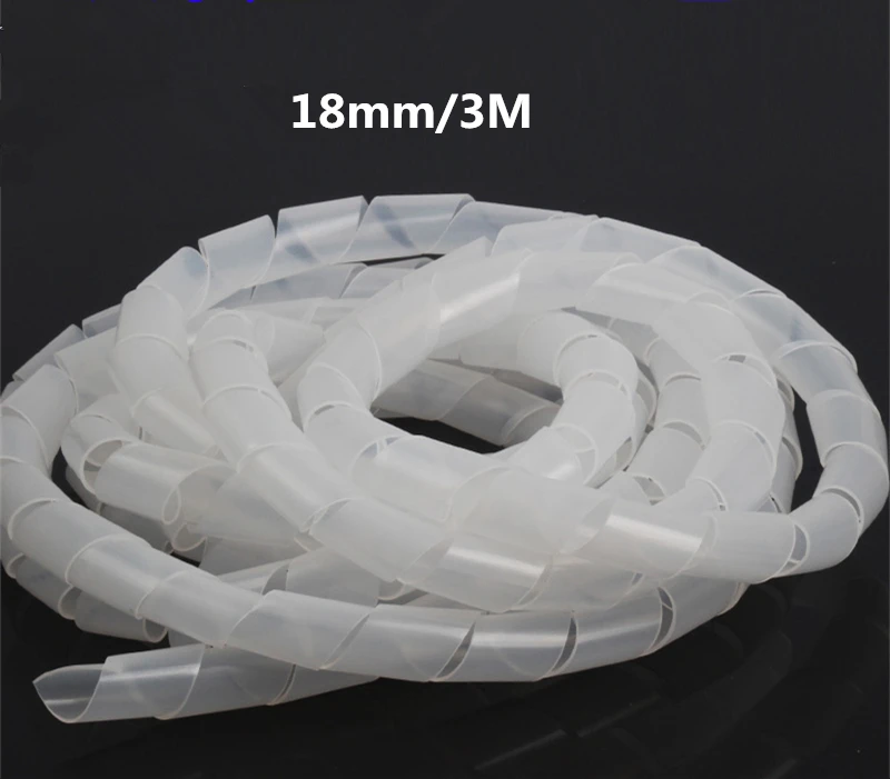 18mm(3m) Устройство для сматывания кабеля, черные ножки, органайзер из спирального провода, гибкая трубка, управляемый шнур для ПК, компьютера, дома, скрытый кабель 8-30 мм - Цвет: 18mm(3m)