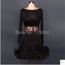 Латинский Танцевальный костюм старший камень картина топ+ черные волна юбка 2 шт./костюм для женщин латинский танец конкурс костюм комплект