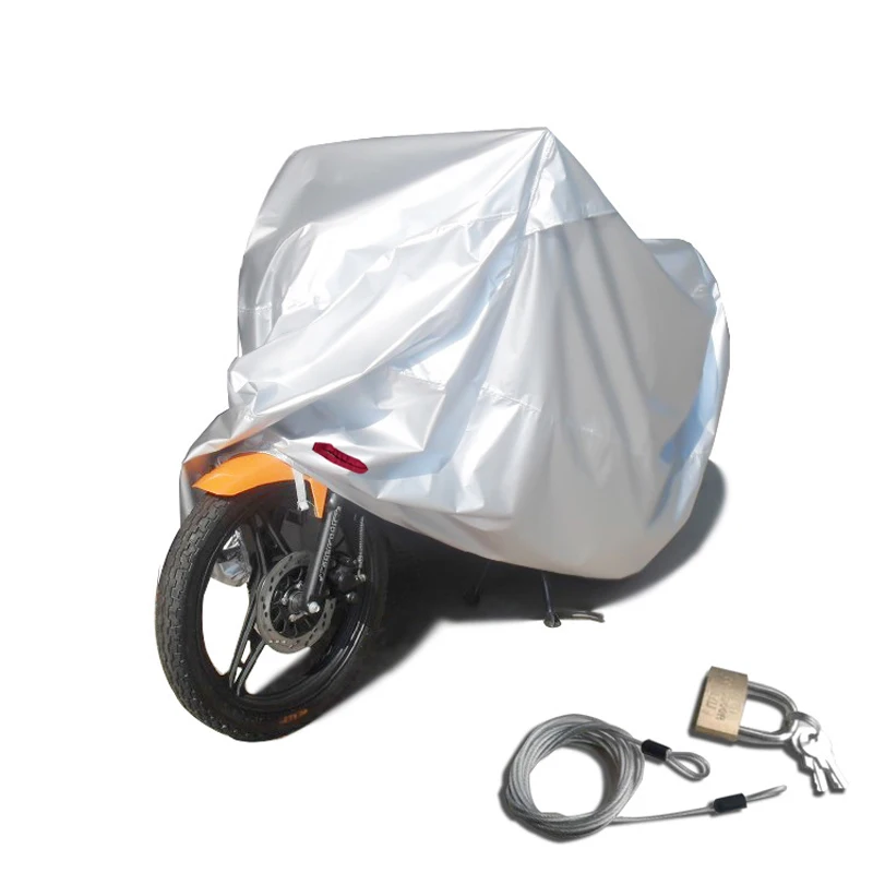 Waterproof Motorcycle Cover Outdoor Uv Protector all sizes Black Silver