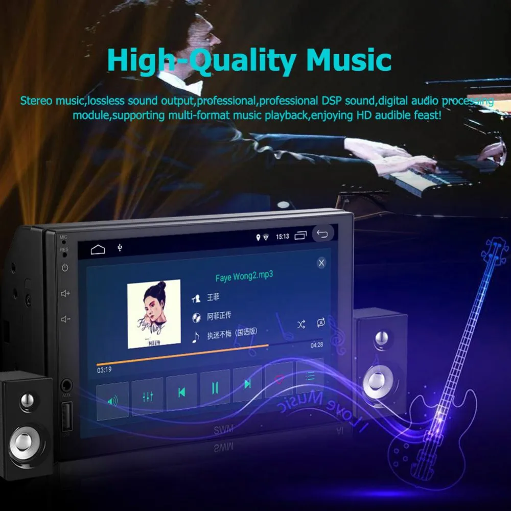 

SWM A1 2Din Quad-core Android8.1 Car Stereo MP5 Player GPS Navi FM AM Radio