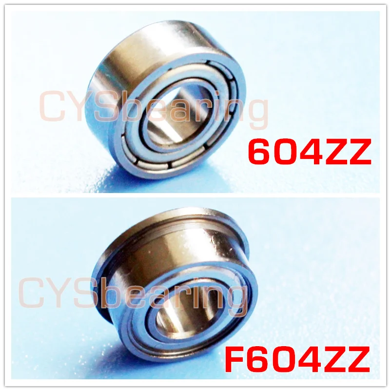 10 x F604zz Metal Double Shielded  Flanged  Ball Bearings 4mm*12mm*4mm 
