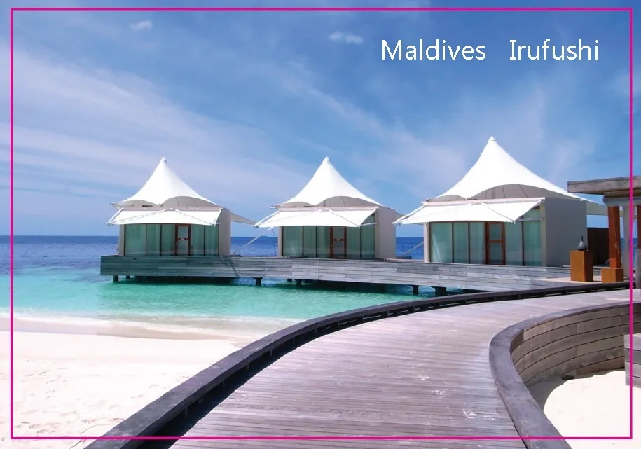 

Rectangle Rigid Magnets , Maldives Irufushi Island Scenery Tourist Rectangle 3"*2" Metal Fridge Magnet 5373 For Fridge