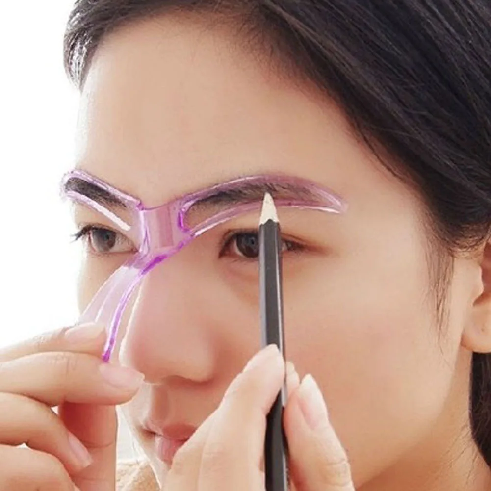 

1 Pc Eyebrow Stencils Shaping Grooming Eye Brow Make Up Model Template Reusable Design Eyebrows Styling Tool Blue Or Red Color