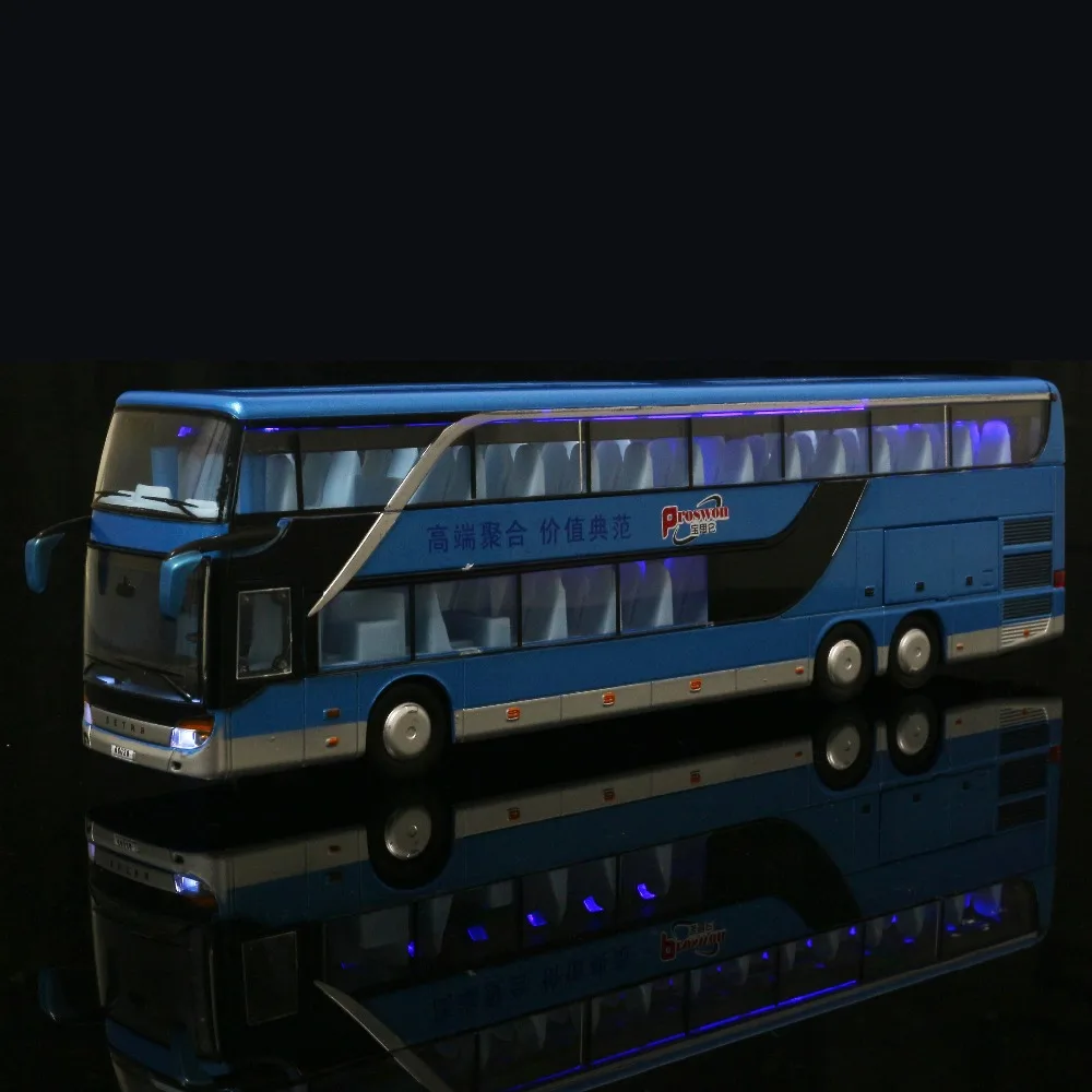 1:32 Бесплатная доставка Двухместный экскурсионный автобус сплава автомобиля звук и свет Потяните Diecast автомобиля игрушечные машины для