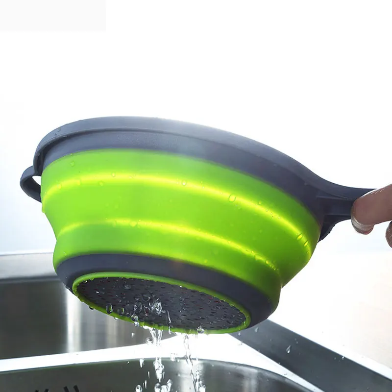 

Adjustable Dish Drainer Sink Drain Basket Washing Vegetable Fruit Silicone Drying Rack Kitchen Accessories Organizer K0112
