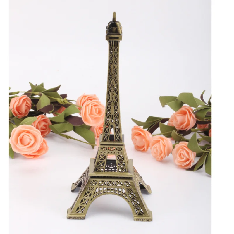 18 см винтажный бронзовый сплав Париж Эйфелева башня металлическая фигурка ручной работы статуя орнаменты для дома и офиса Декоративная скульптура