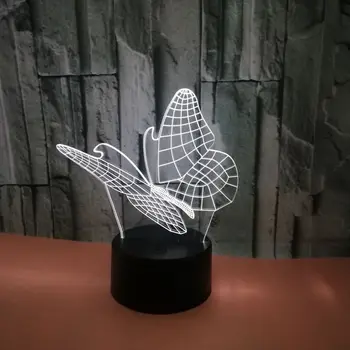 

Butterfly New Colorful 3d Light Remote Touch switch 7 color change 3D Led Night Light Kids Room Led Kids Lights Lamps