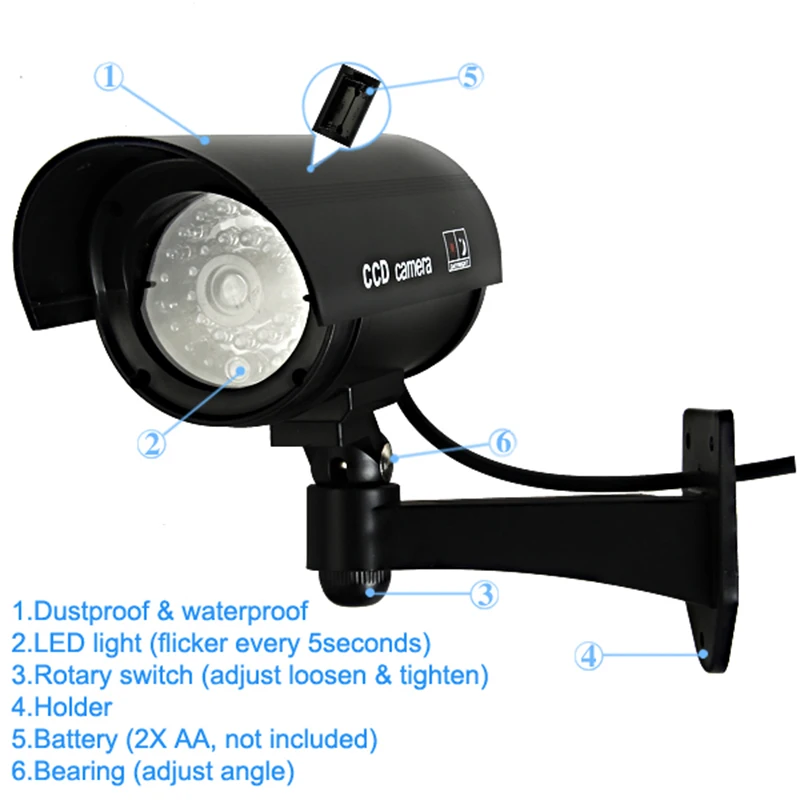 4 шт./партия CCTV муляж системы безопасности поддельные камеры мигающий светодиодный внутренний наружный Устранитель черная инфракрасная модель камеры s