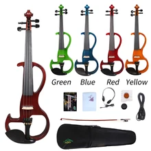 Yinfente электрическая Тихая скрипка 4/4 деревянный корпус сладкий звук бесплатно чехол Лук