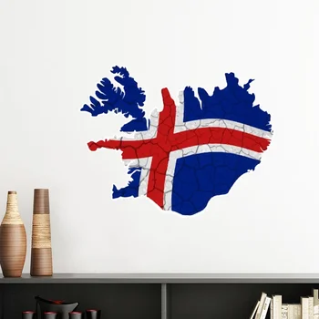 

Map Iceland Abstract Flag Pattern Removable Wall Sticker Art Decals Mural DIY Wallpaper for Room Decal